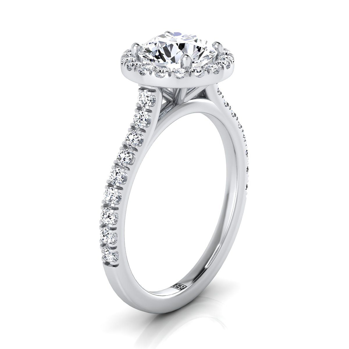 Made to order: The Allegra round engagement ring setting in Platinum | RockHer