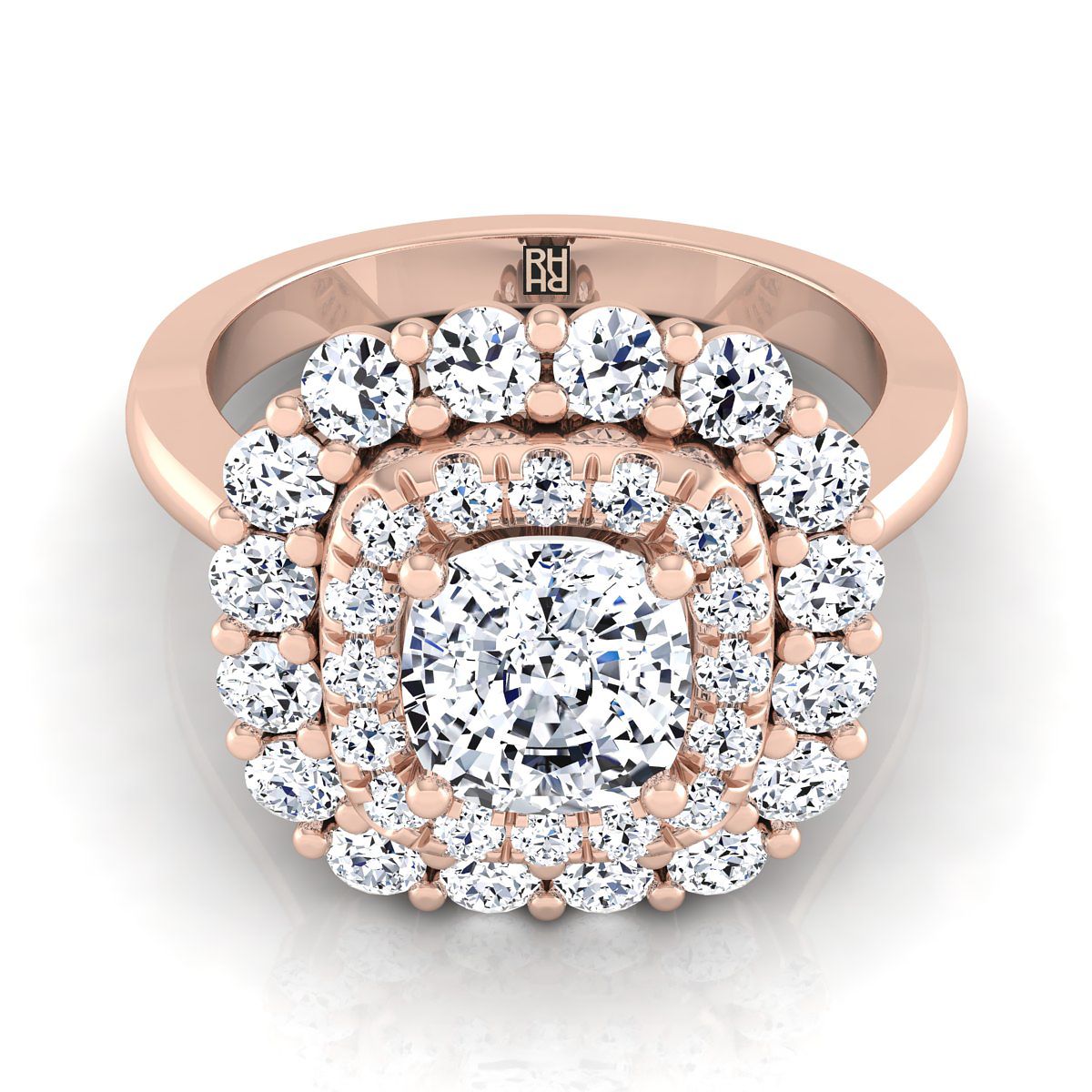 The Arietta cushion engagement ring setting in 14K Rose Gold | RockHer