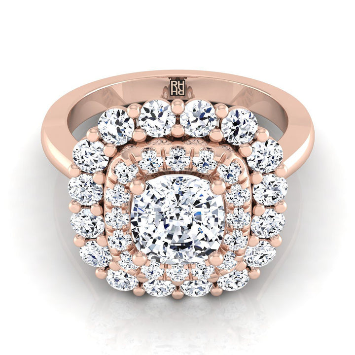The Arietta Select Halo Engagement Ring with Lab Diamond in 14K Rose Gold - view 1