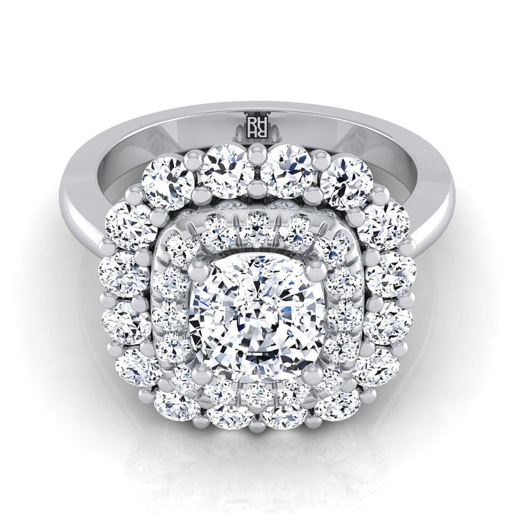 The Arietta Select Halo Engagement Ring with Lab Diamond in Platinum - view 1