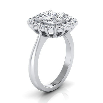 The Arietta Select Halo Engagement Ring with Lab Diamond in Platinum - view 2