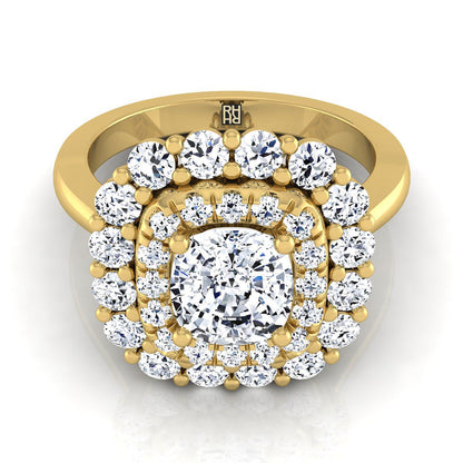 The Arietta Select Halo Engagement Ring with Lab Diamond in 18K Yellow Gold - view 1