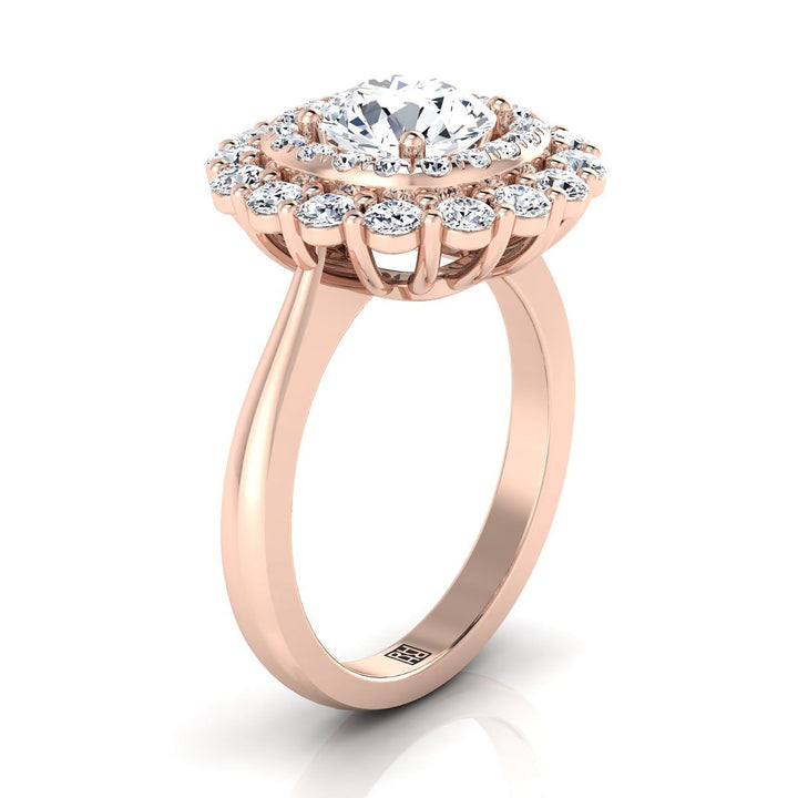 The Arietta Select Halo Engagement Ring with Lab Diamond in 14K Rose Gold - view 2