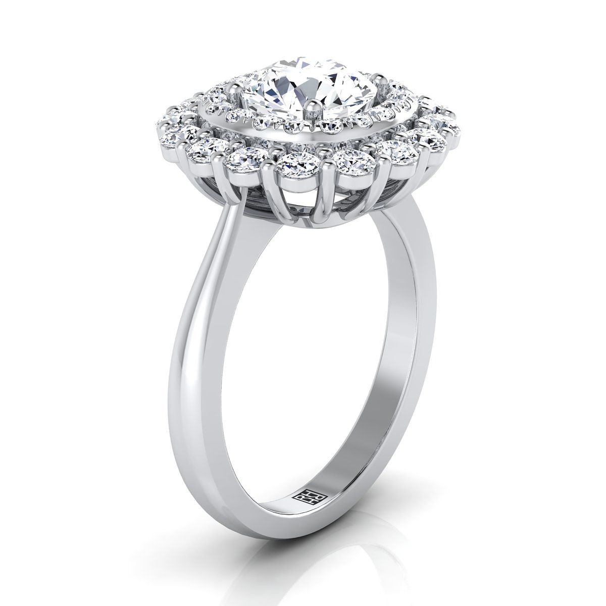 RockHer atelier photo of The Arietta round engagement ring setting in Platinum