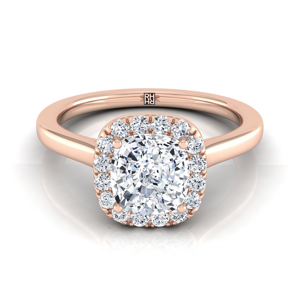 The Eddie cushion engagement ring setting in 14K Rose Gold | RockHer