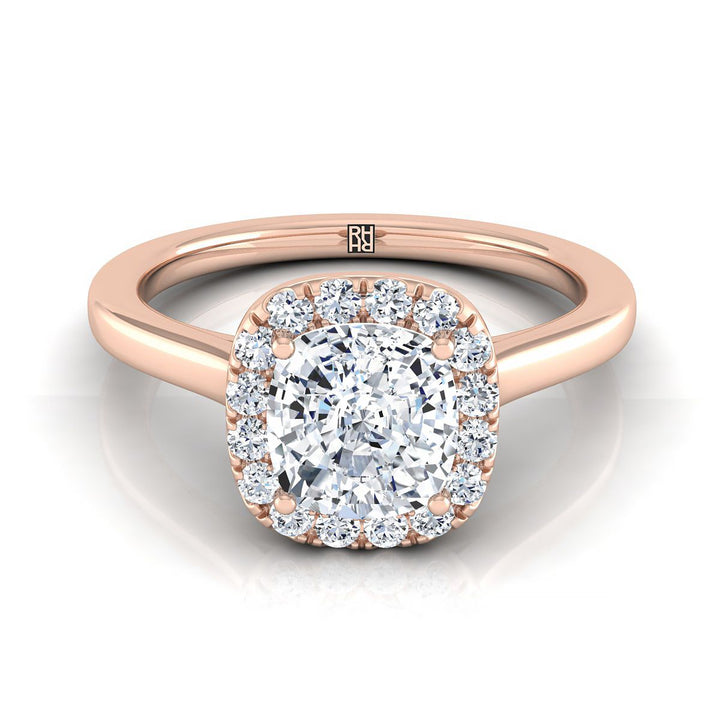 The Eddie Select Halo Engagement Ring with Lab Diamond in 14K Rose Gold - view 1
