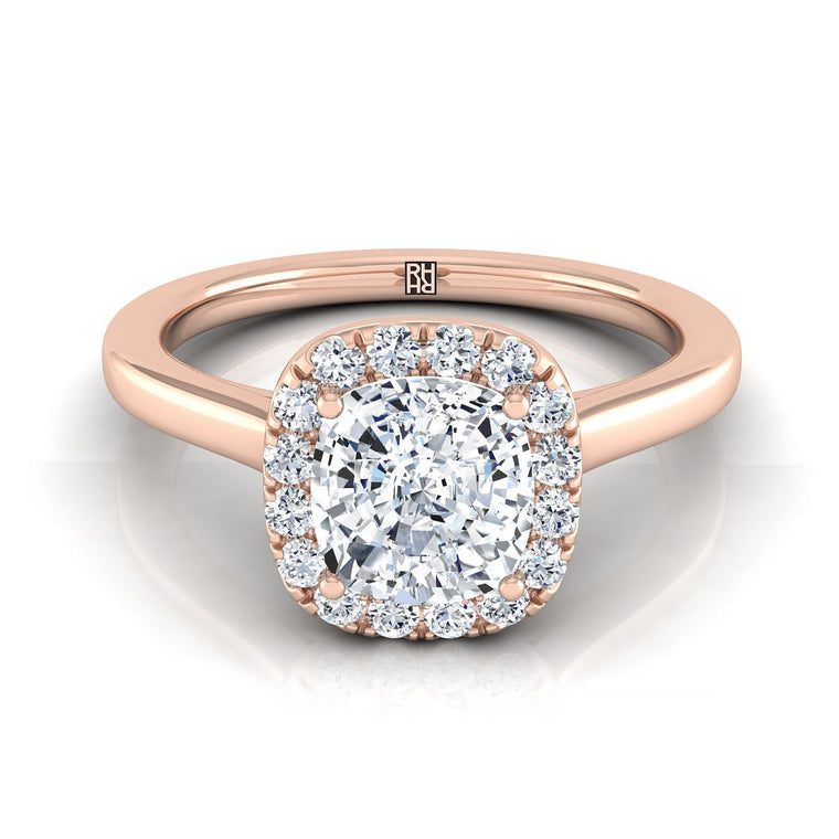 The Eddie Select Halo Cushion Cut Lab Diamond Engagement Ring in 14K Rose Gold