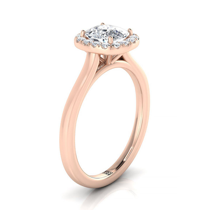 The Eddie Select Halo Engagement Ring with Lab Diamond in 14K Rose Gold - view 2