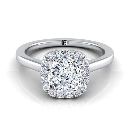The Eddie Select Halo Engagement Ring with Lab Diamond in 18K White Gold - view 1