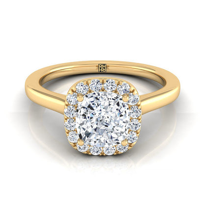 The Eddie Select Halo Engagement Ring with Lab Diamond in 18K Yellow Gold - view 1
