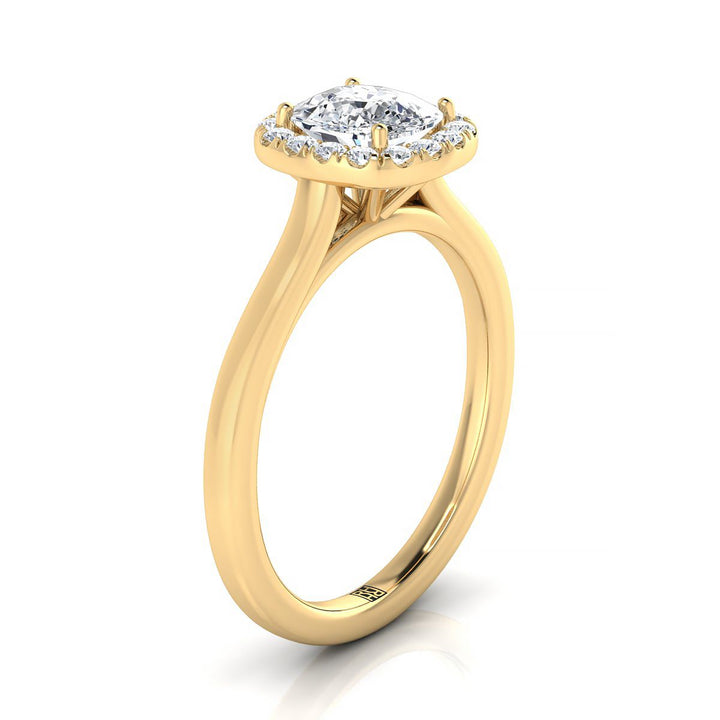 The Eddie Select Halo Engagement Ring with Lab Diamond in 18K Yellow Gold - view 2
