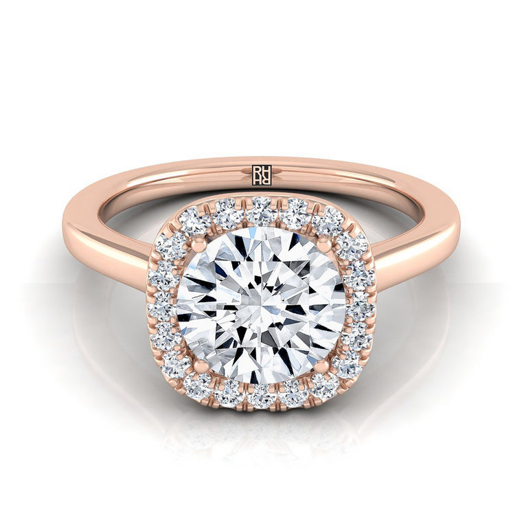 The Eddie Select Halo Round Lab Diamond Engagement Ring in 14K Rose Gold