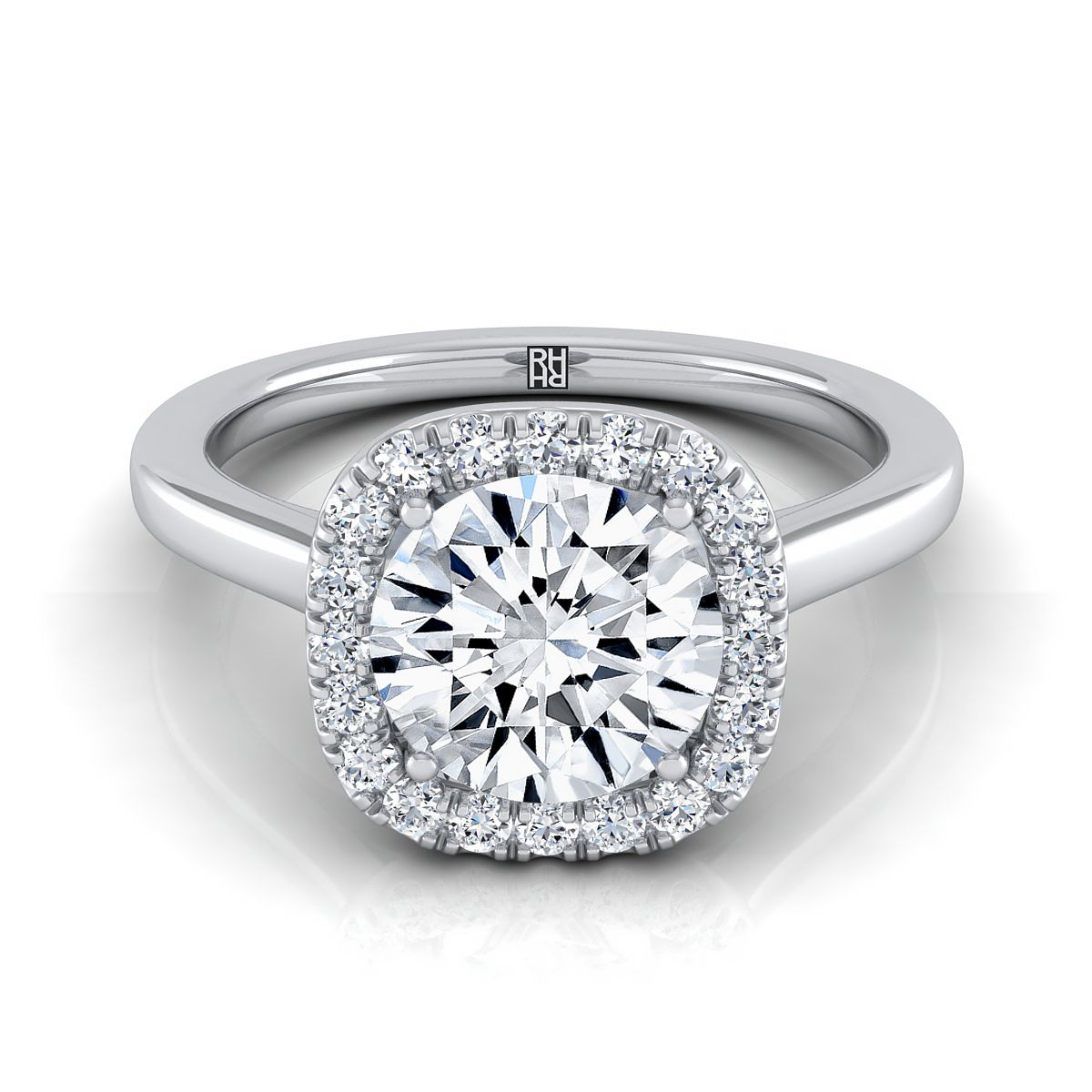 The Eddie round engagement ring setting in Platinum | RockHer
