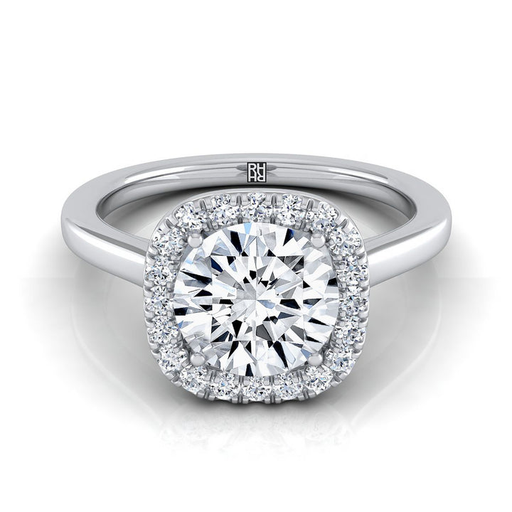 The Eddie Select Halo Engagement Ring with Lab Diamond in Platinum - view 1