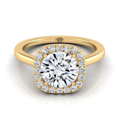 The Eddie Select Halo Engagement Ring with Lab Diamond in 18K Yellow Gold - view 1