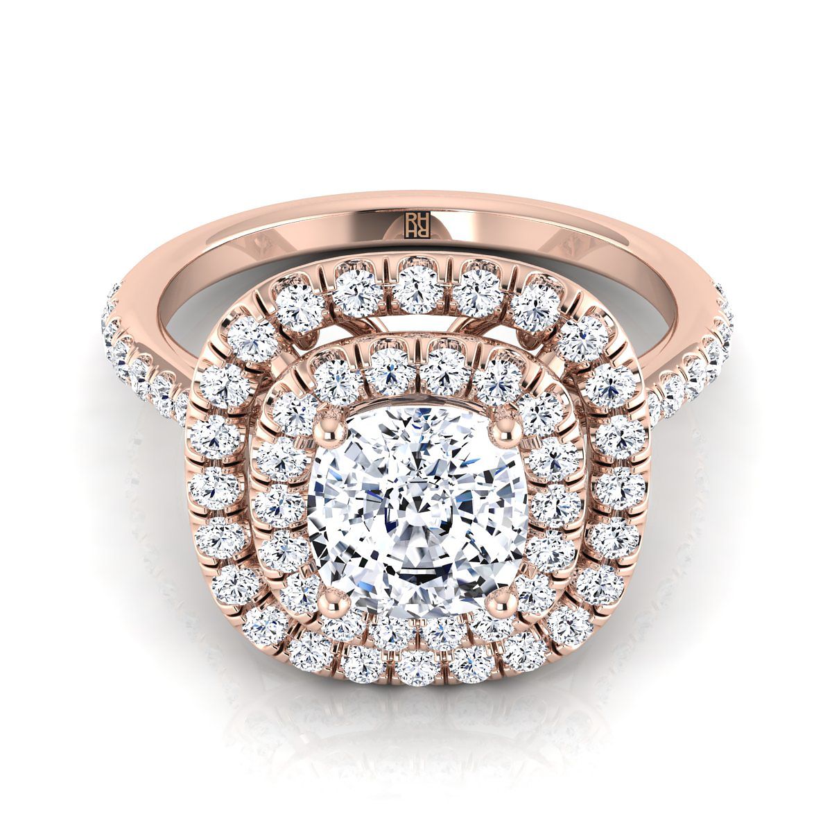The Cadence cushion engagement ring setting in 14K Rose Gold | RockHer