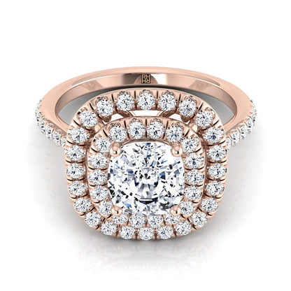 The Cadence Select Halo Engagement Ring with Lab Diamond in 14K Rose Gold - view 1