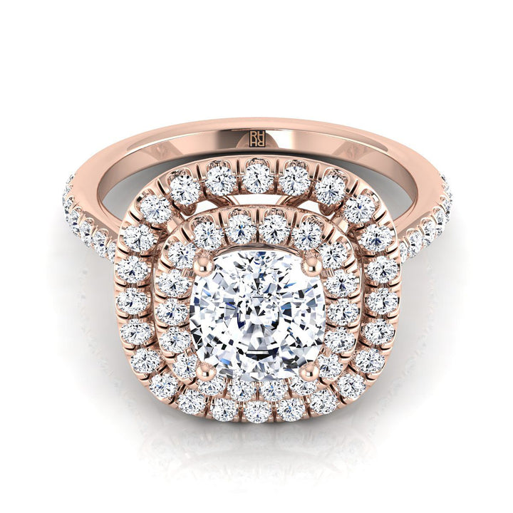 The Cadence Select Halo Engagement Ring with Lab Diamond in 14K Rose Gold - view 1