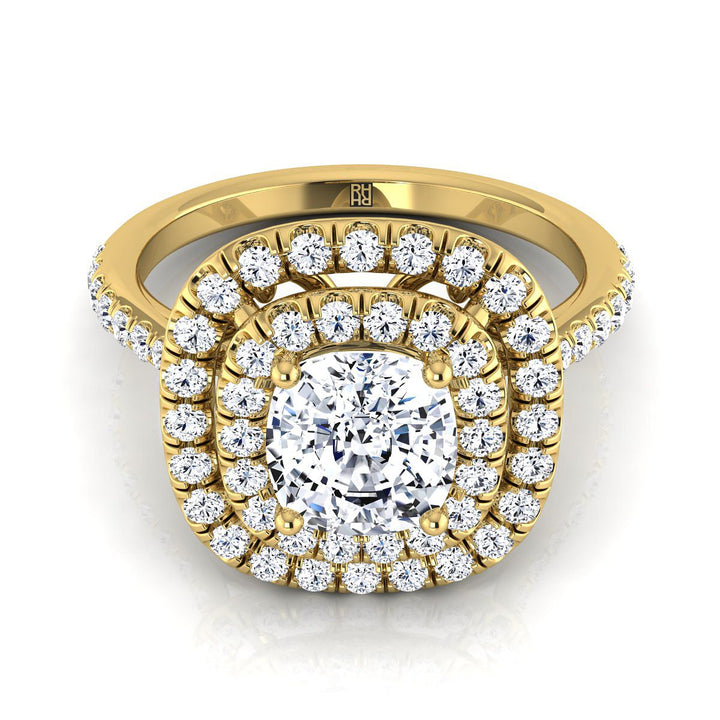 The Cadence Select Halo Engagement Ring with Lab Diamond in 18K Yellow Gold - view 1