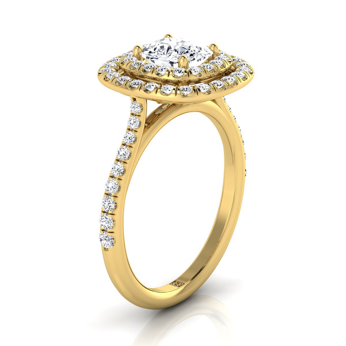 The Cadence Select Halo Engagement Ring with Lab Diamond in 18K Yellow Gold - view 2