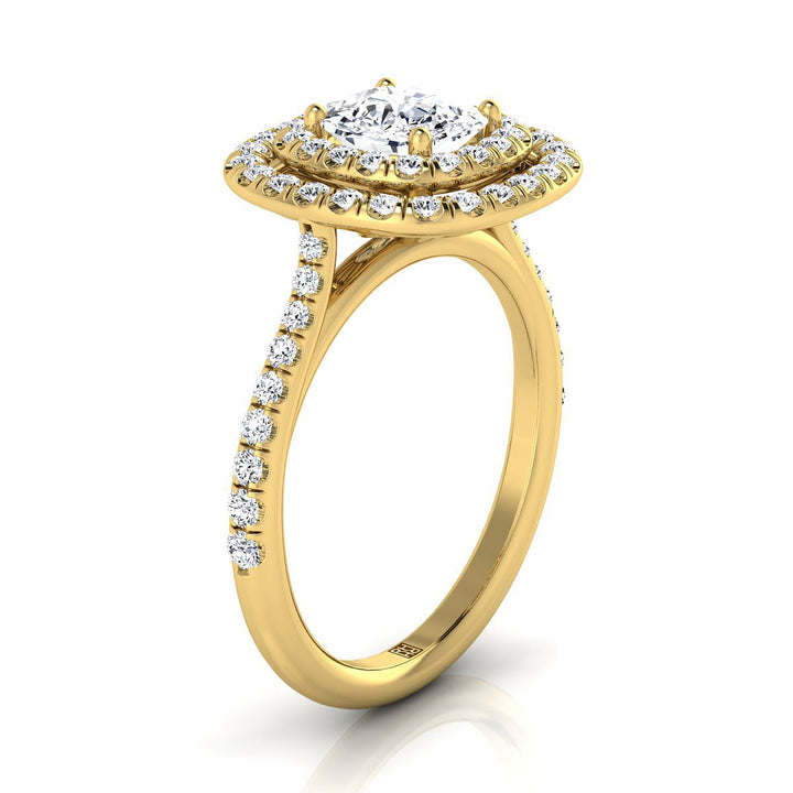 The Cadence Select Halo Engagement Ring with Lab Diamond in 18K Yellow Gold - view 2