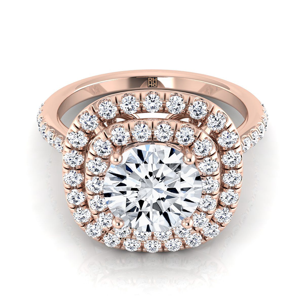 The Cadence round engagement ring setting in 14K Rose Gold | RockHer