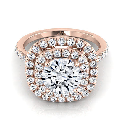 The Cadence Select Halo Engagement Ring with Lab Diamond in 14K Rose Gold - view 1