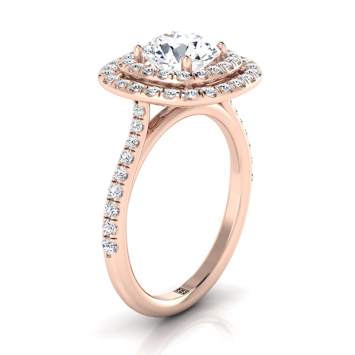Select Double Halo styling on The Cadence round engagement ring setting | RockHer