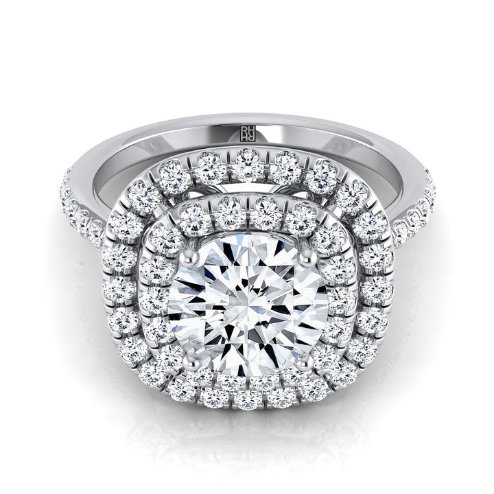 The Cadence Select Halo Engagement Ring with Lab Diamond in 18K White Gold - view 1