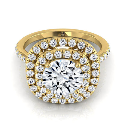 The Cadence Select Halo Engagement Ring with Lab Diamond in 18K Yellow Gold - view 1
