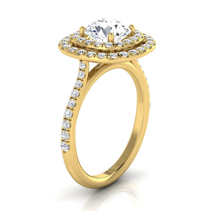 The Cadence Select Halo Engagement Ring with Lab Diamond in 18K Yellow Gold - view 2