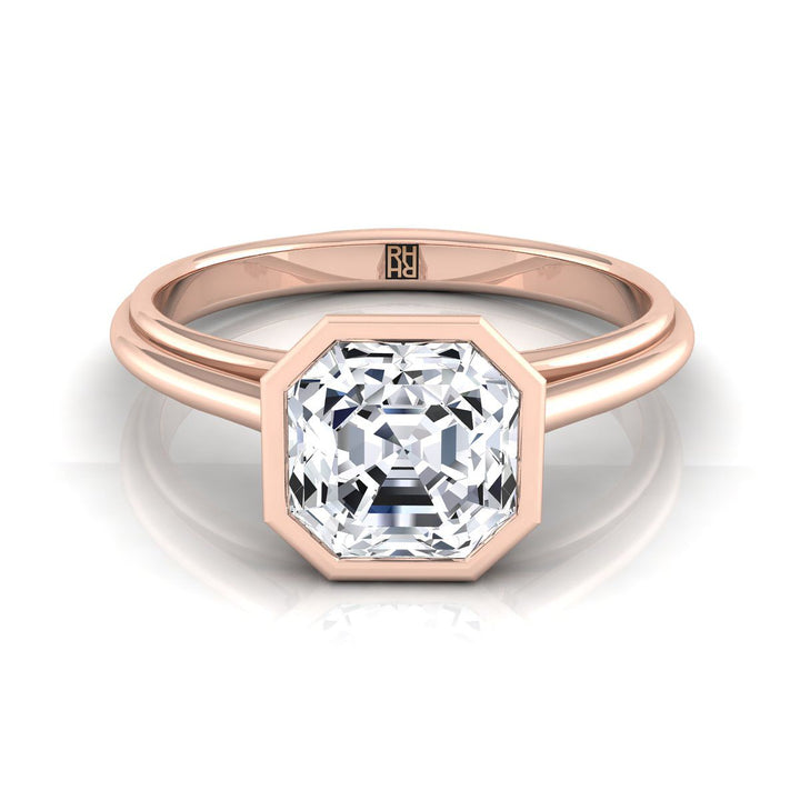 Bezel Cathedral Solitaire Asscher, in 14K Rose Gold | RockHer