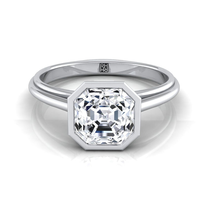 Bezel Cathedral Solitaire Asscher, in Platinum | RockHer