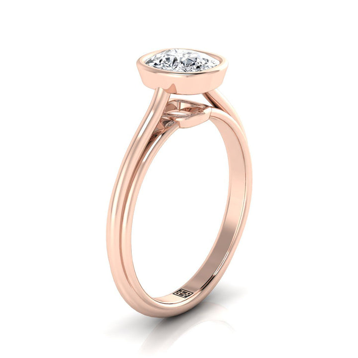 The Hayley Select Bezel Solitaire Engagement Ring with Lab Diamond in 14K Rose Gold - view 2