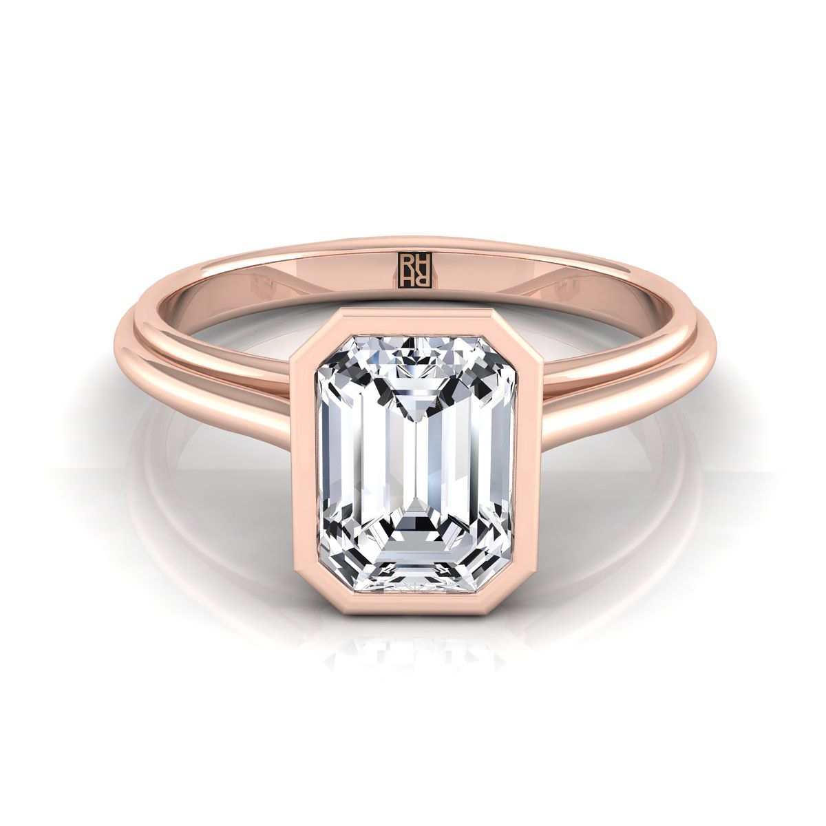 The Hayley emerald engagement ring setting in 14K Rose Gold | RockHer