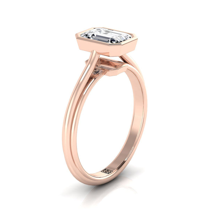 The Hayley Select Bezel Solitaire Engagement Ring with Lab Diamond in 14K Rose Gold - view 2