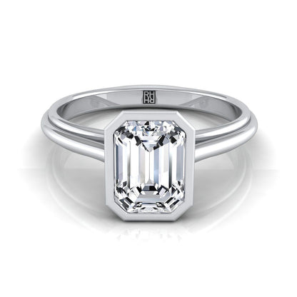 European Cut, Bezel Cathedral Solitaire Emerald, in Platinum | RockHer