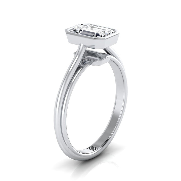 The Hayley Select Bezel Solitaire Engagement Ring with Lab Diamond in 18K White Gold - view 2