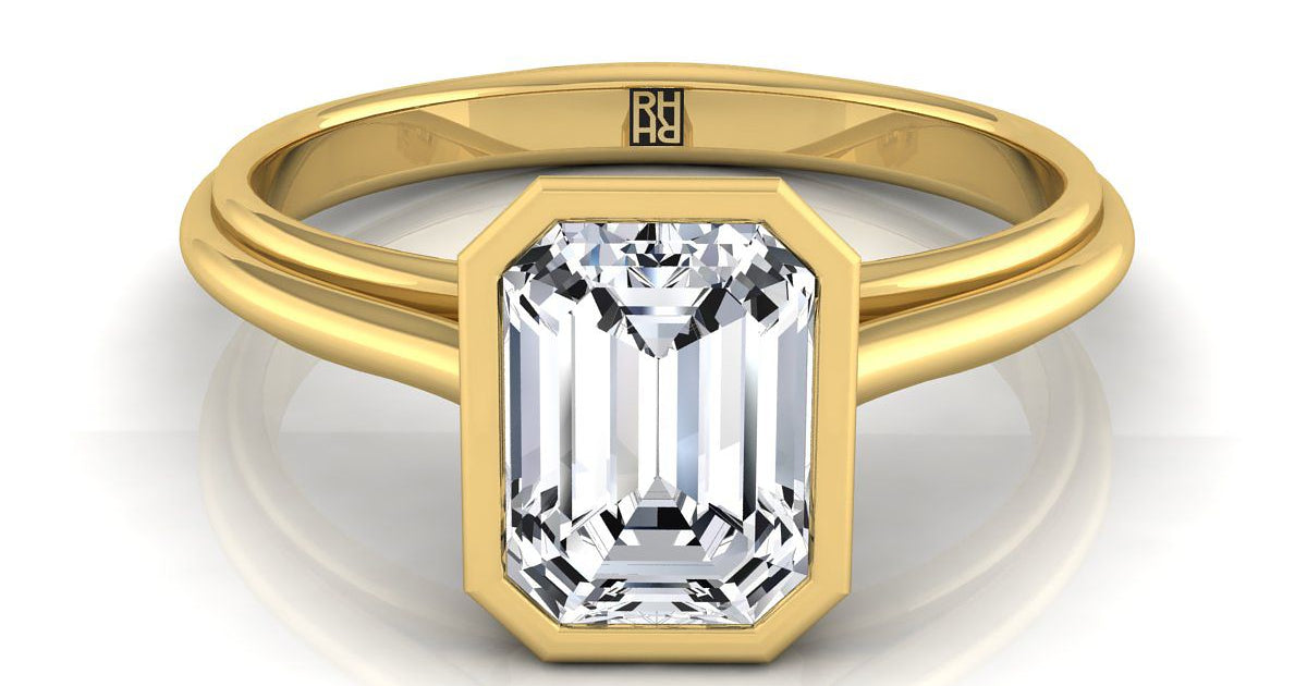 Hayley bezel cathedral solitaire | 14K Yellow Gold | RockHer