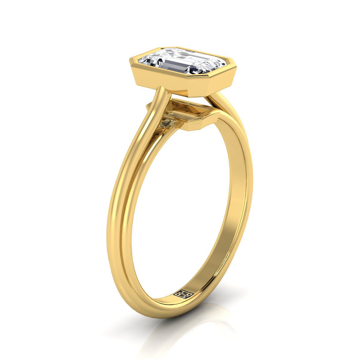 RockHer atelier photo of The Hayley emerald engagement ring setting in 18K Yellow Gold