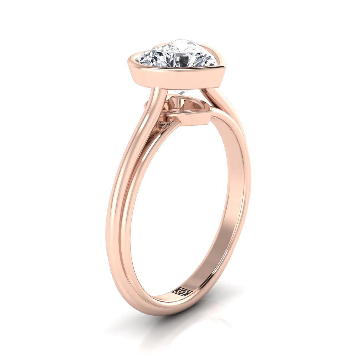 The Hayley Select Bezel Solitaire Engagement Ring with Lab Diamond in 14K Rose Gold - view 2