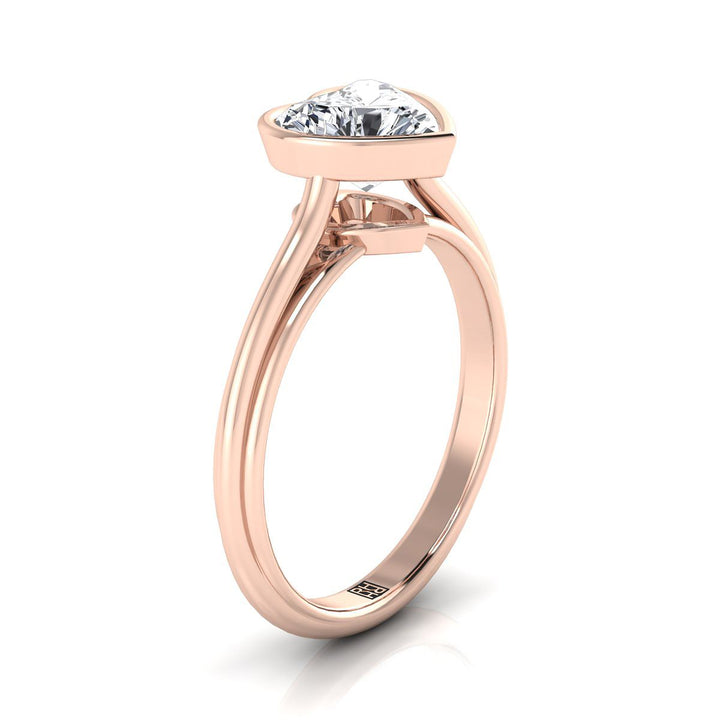 The Hayley Select Bezel Solitaire Engagement Ring with Lab Diamond in 14K Rose Gold - view 2