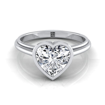 The Hayley Bezel Cathedral Solitaire Heart Engagement Ring Setting in Platinum