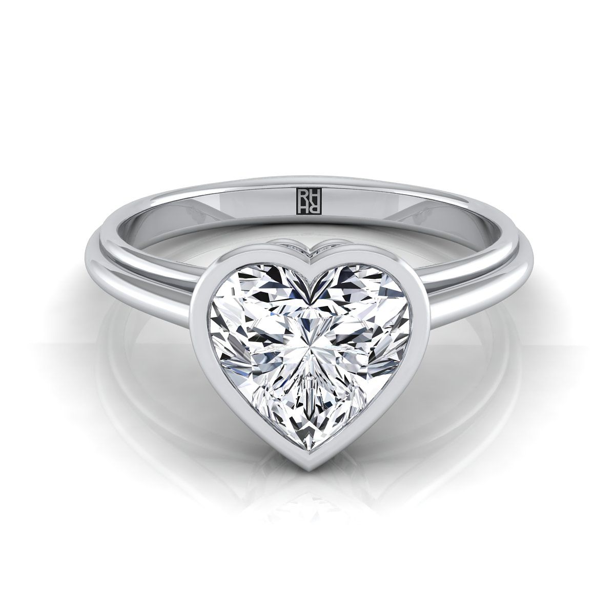 The Hayley heart engagement ring setting in Platinum | RockHer