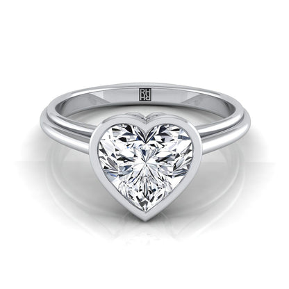 Bezel Cathedral Solitaire Heart Shape, in Platinum | RockHer