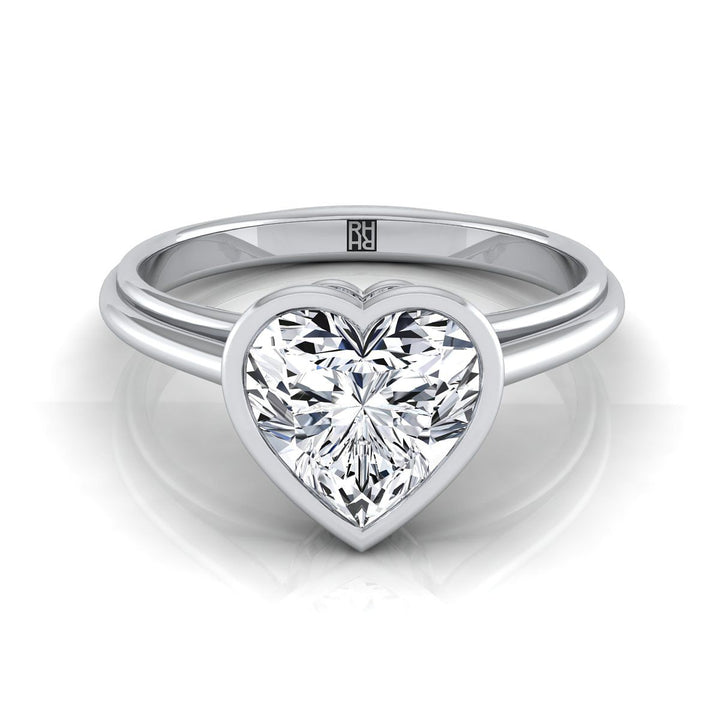 Bezel Cathedral Solitaire Heart Shape, in Platinum | RockHer