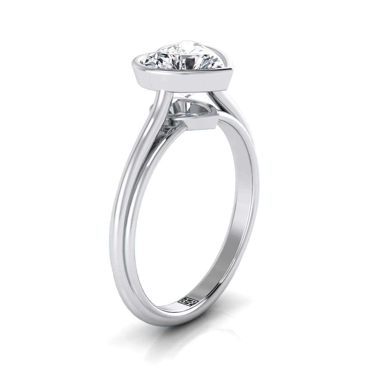 Select Bezel Solitaire styling on The Hayley heart engagement ring setting | RockHer