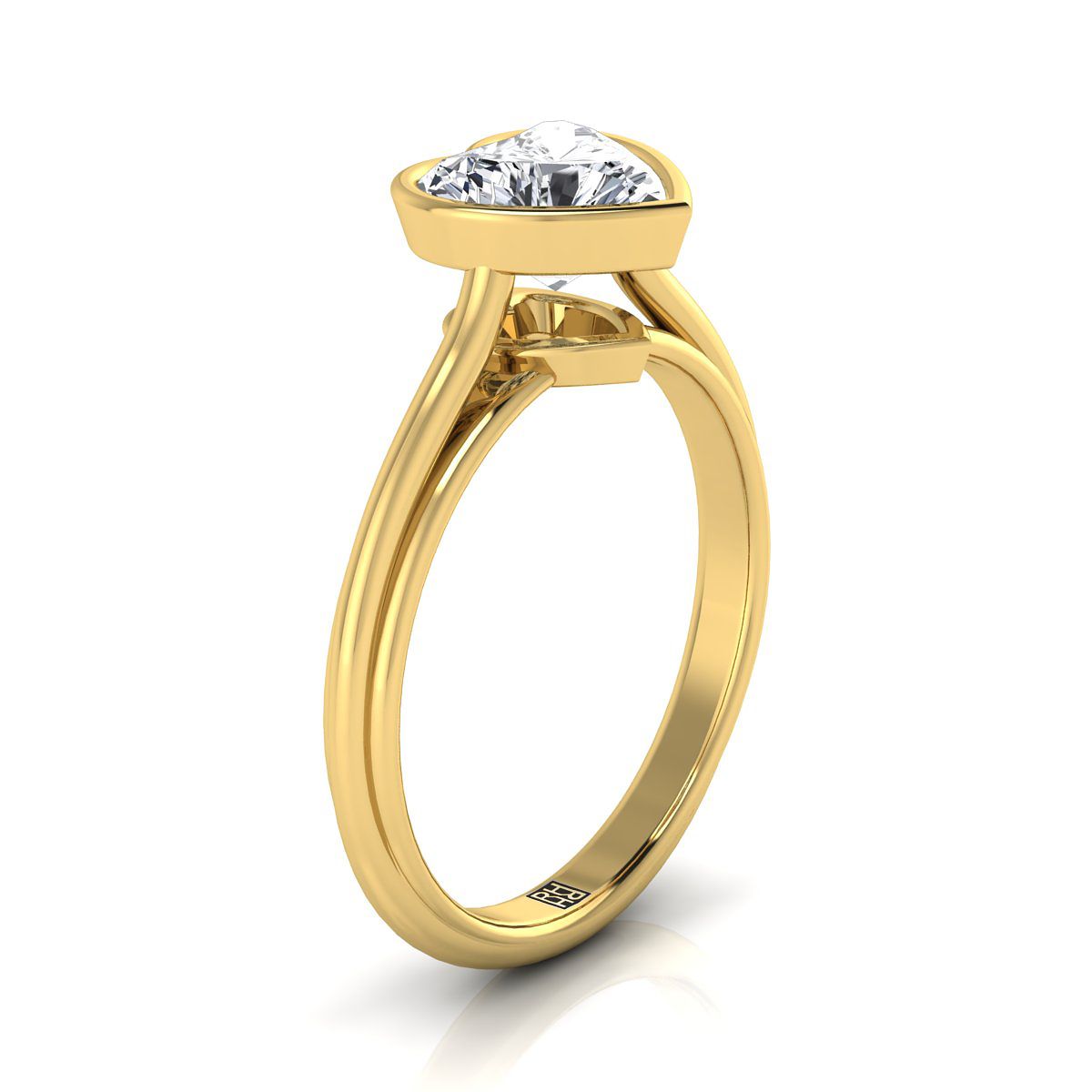 The Hayley Select Bezel Solitaire Engagement Ring with Lab Diamond in 18K Yellow Gold - view 2