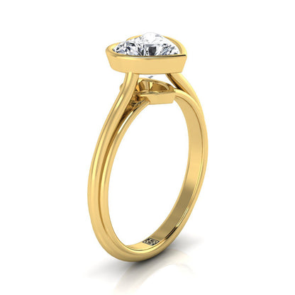 The Hayley Select Bezel Solitaire Engagement Ring with Lab Diamond in 18K Yellow Gold - view 2