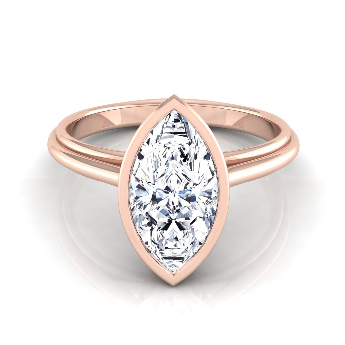 The Hayley marquise engagement ring setting in 14K Rose Gold | RockHer